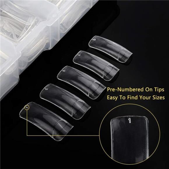 1000PCS Square Nail Tips for Acrylic Nails Professional, Fake Clear Natural - Picture 4 of 8